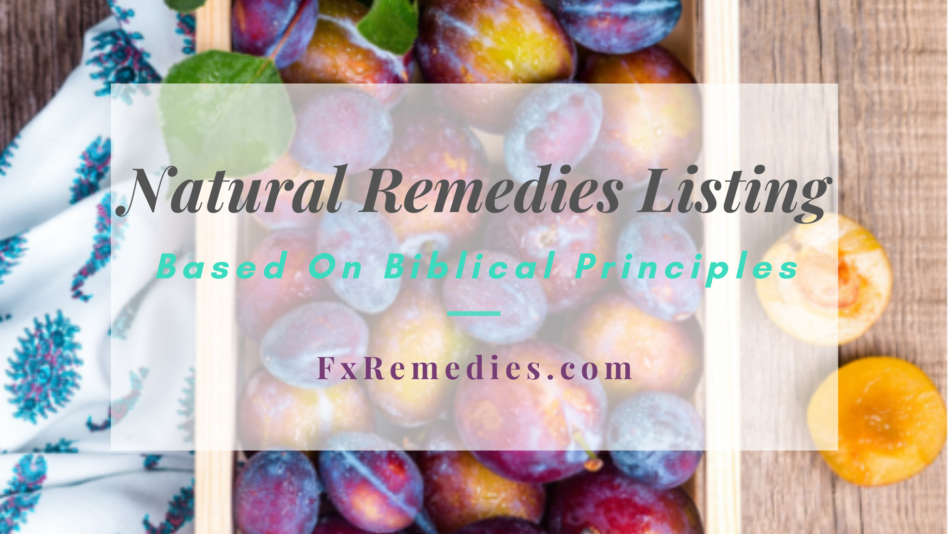 Natural remedies can be found in the Bible and we can discern through studying the natural health principles discussed in God’s word and learn his will for our health.